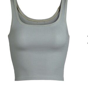 Skims-Ribbed Gray Tank Top